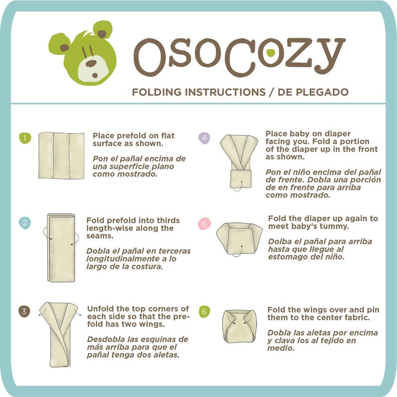 OsoCozy Prefold Cloth Diapers (1 Doz) - Soft, Absorbent, Durable - 100% Cotton - Image 5
