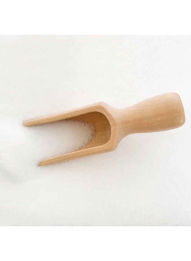 KIKINIKO Wooden Scoop(5.5"+3")1Big 1Small bath salt scoop Natural Beech Wood Scoop for Flour, Bath Salt, Sugar, Cereal, Coffee and More - Multipurpose Wooden Spoon - Image 2