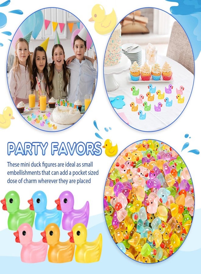 Barydat مجموعة باريدات من 250 قطعة من البط الصغير المصنوع من الراتنج والمضيء في الظلام، مثالية لعيد الفصح، مثالية للاختباء والمقالب وأفكار الأعمال اليدوية والهدايا وحفلات الرحلات البحرية وحدائق الحيوانات، مجسمات حيوانات مصغرة لتزيين الحدائق - Image 5