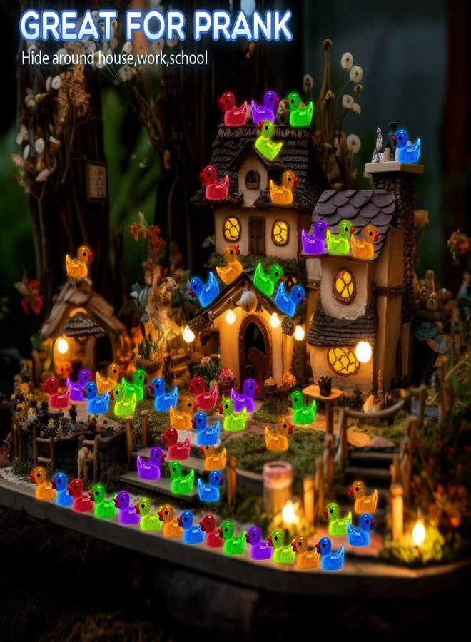 Barydat مجموعة باريدات من 250 قطعة من البط الصغير المصنوع من الراتنج والمضيء في الظلام، مثالية لعيد الفصح، مثالية للاختباء والمقالب وأفكار الأعمال اليدوية والهدايا وحفلات الرحلات البحرية وحدائق الحيوانات، مجسمات حيوانات مصغرة لتزيين الحدائق - Image 4