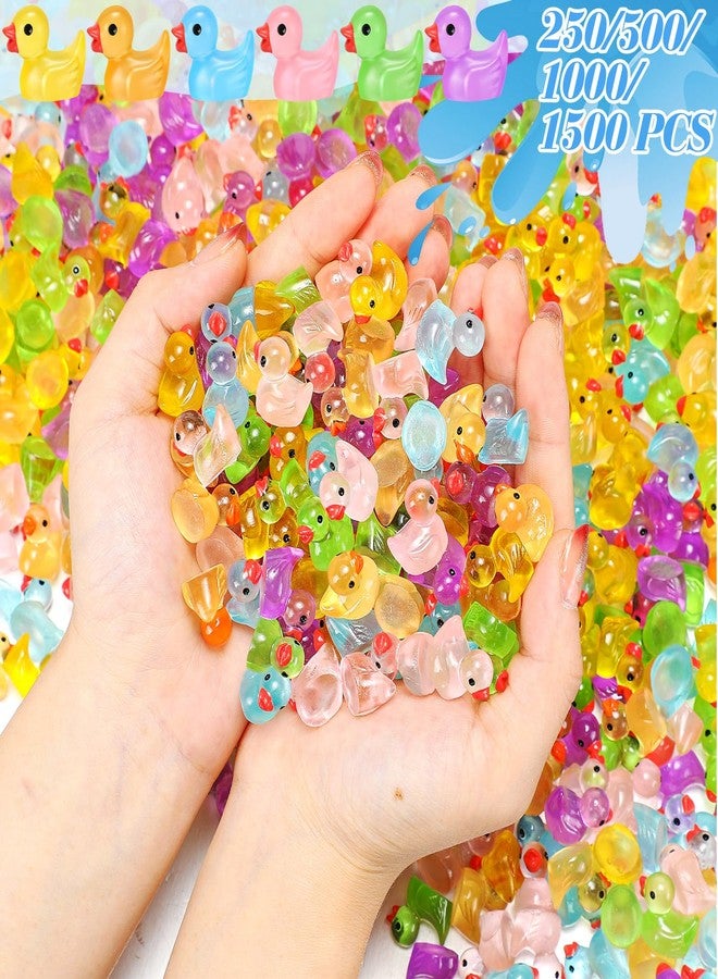 Barydat مجموعة باريدات من 250 قطعة من البط الصغير المصنوع من الراتنج والمضيء في الظلام، مثالية لعيد الفصح، مثالية للاختباء والمقالب وأفكار الأعمال اليدوية والهدايا وحفلات الرحلات البحرية وحدائق الحيوانات، مجسمات حيوانات مصغرة لتزيين الحدائق - Image 3