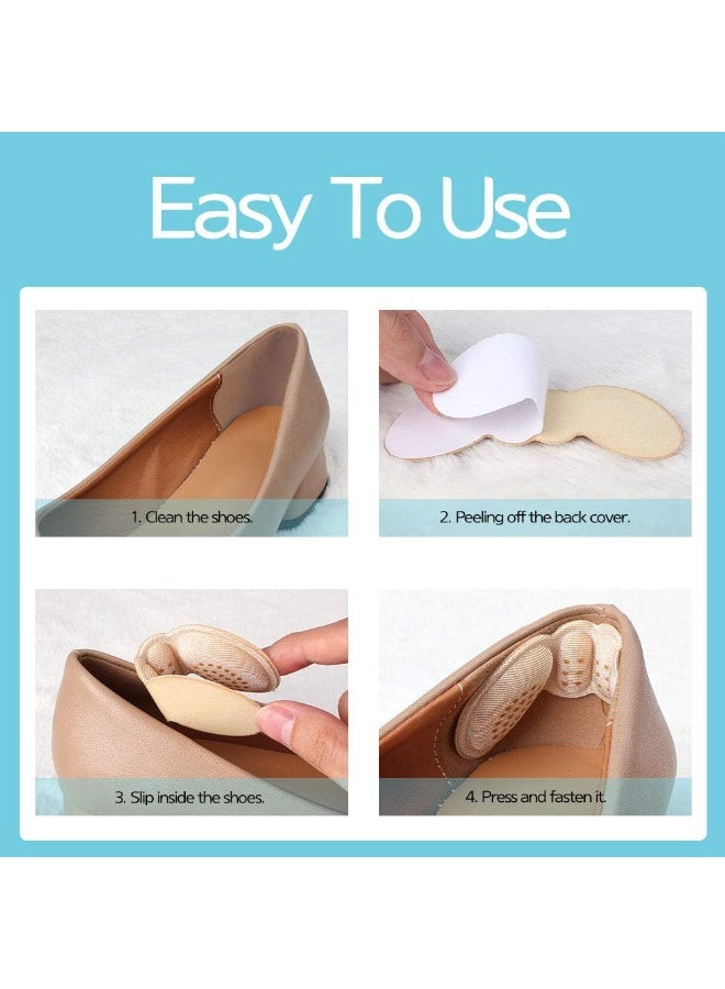 Silicone/fabric heel pad, cushioned pads for loose shoes, comfortable heel pads for extra-large shoes for men and women, padding to improve shoe fit and comfort, prevents heel slippage and blisters (Beige) - Image 4