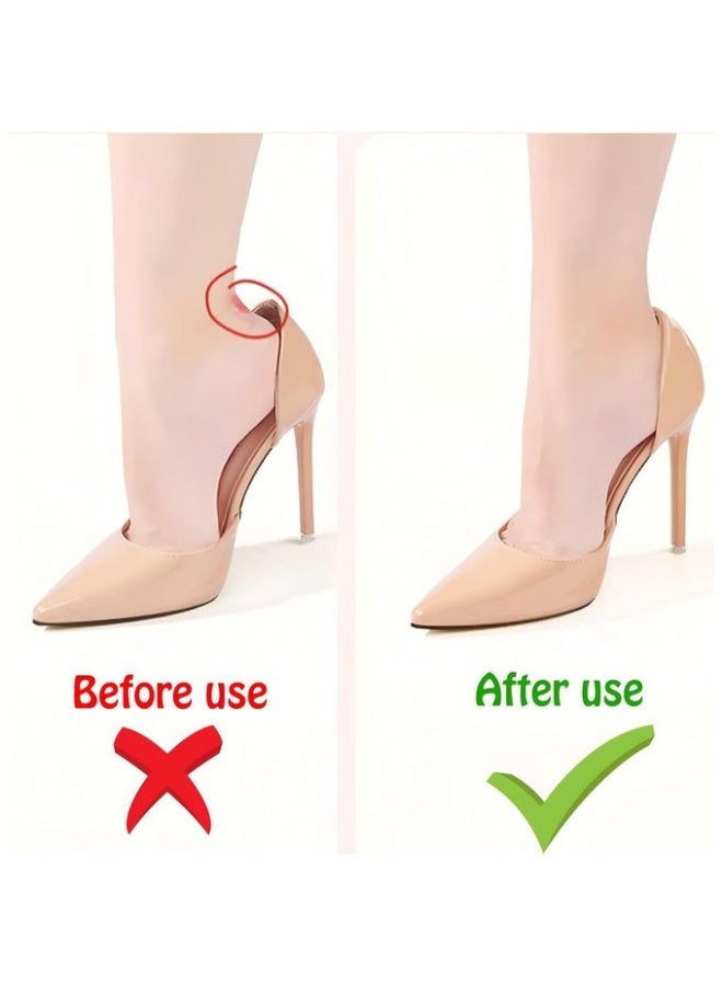 Silicone/fabric heel pad, cushioned pads for loose shoes, comfortable heel pads for extra-large shoes for men and women, padding to improve shoe fit and comfort, prevents heel slippage and blisters (Beige) - Image 5