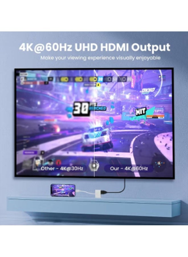 USB-C Digital AV Multiport Adapter, USB C to HDMI Adapter for iPhone 16/15 to TV, 4K 60Hz Video & Audio Sync Screen Converter Adapter for iPhone 16/15 Series/MacBook/iPad Pro, MFi Certified - Image 4