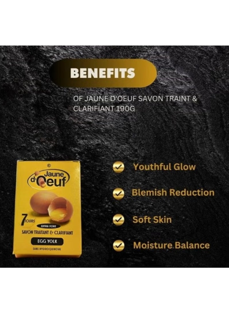 Jaune D’Oeuf Egg Yolk Extra Strong Clarifying Soap 3pc Combo – Brightening & Nourishing Cleanser (3x190g) - Image 2