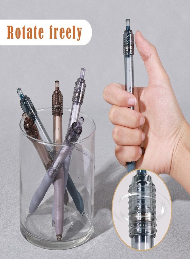 BAYTORY 6 Pcs Spinning Gel Pens, 0.5mm Retractable Black Ink Fine Point Pen, Smooth Writing Quick Dry Ink Pens for School Office Home ((Blue & Purple & Grey) - Image 3