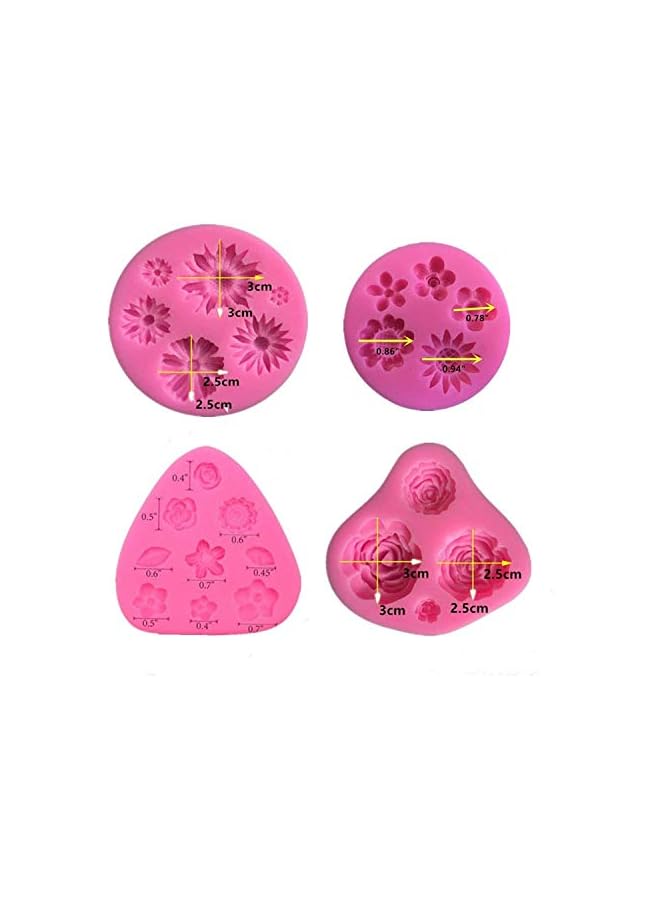 S-TOP Silicone Cake Mold Set -8 Pcs, Rose Butterfly Daisy Rose Leaf and Mini Flowers Fondant Candy for Chocolate Polymer Clay Soap Crafting Projects Cake Decoration - Image 2