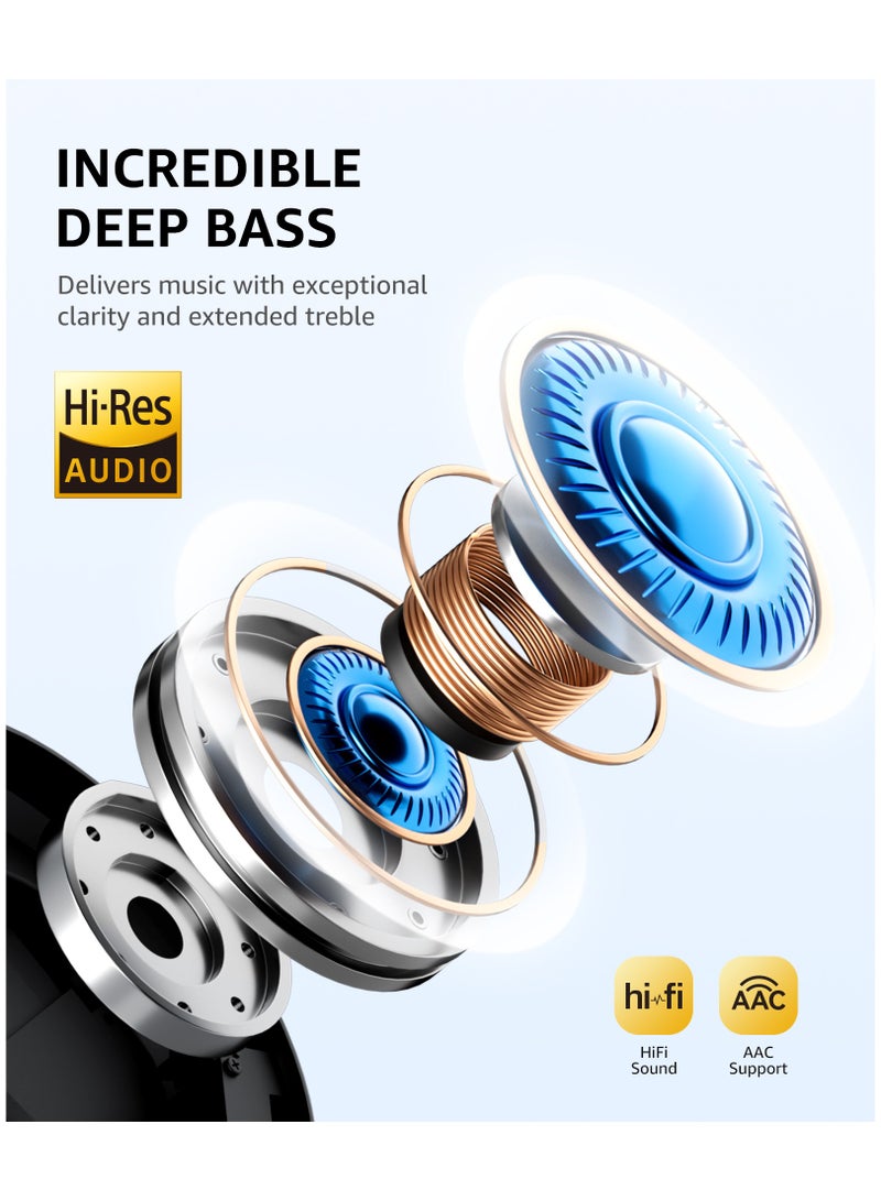 Picun ANC-05L Wireless On-Ear Headphones Pure Bass 46H Battery Speed Charge Fast Usb Type-C Foldable Black - Image 3