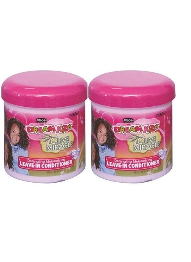 African Pride Dream Kids Olive Miracle Leave-In Conditioner 15 oz(Pack of 2)  - Image 1