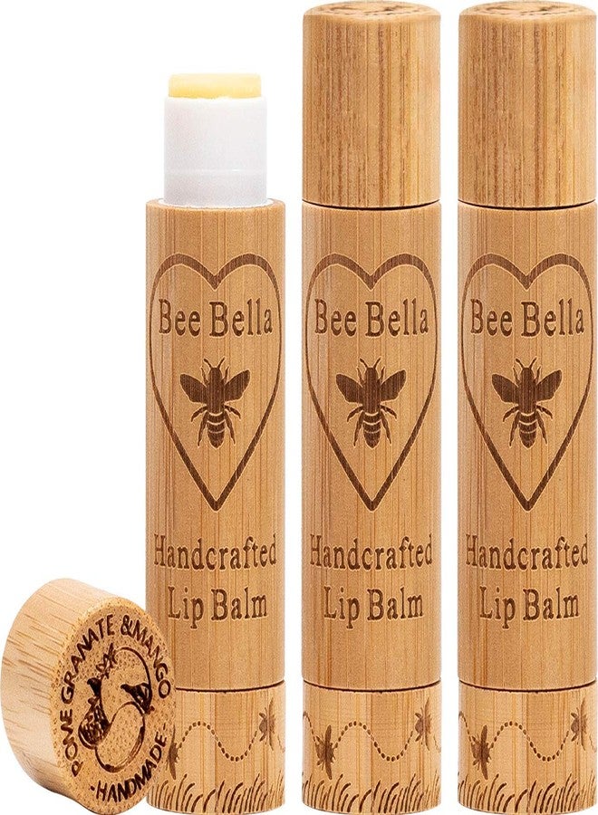 Bee Bella Lip Balm, Pomegranate Mango, 3 Pack - Moisturizing Lip Care, 100% Natural, Original Organic Beeswax with Vitamin E, Handmade in USA - Image 1