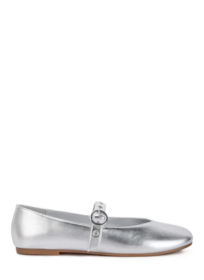 London Rag Mary Jane Ballerinas in Silver