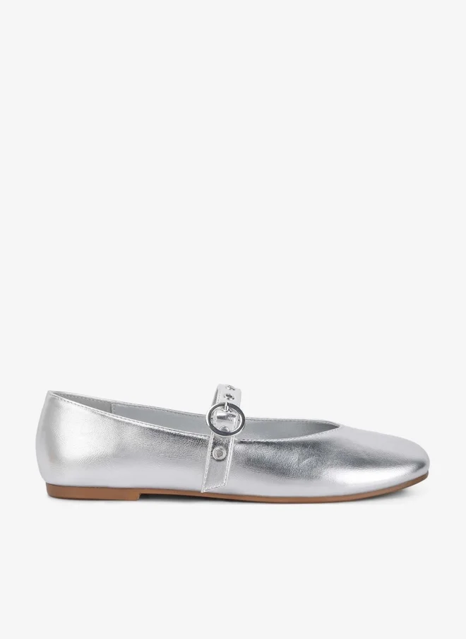Mary Jane Ballerinas in Silver