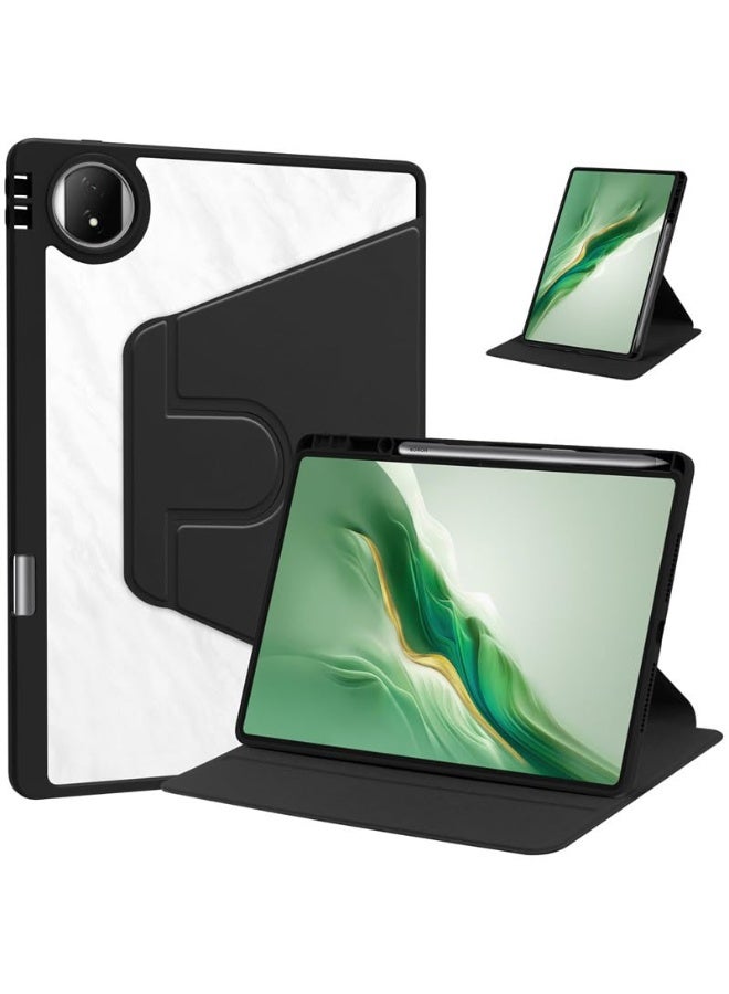 for Honor MagicPad 2 12.3 Inch Case Cover, Tablet Protective Case With Pen Slot, Acrylic 360 ° Rotating Design, Automatic Wake-up/sleep, Soft Leather, Black  - Image 1