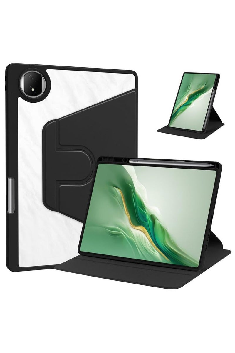 for Honor MagicPad 2 12.3 Inch Case Cover, Tablet Protective Case With Pen Slot, Acrylic 360 ° Rotating Design, Automatic Wake-up/sleep, Soft Leather, Black  - Image 1