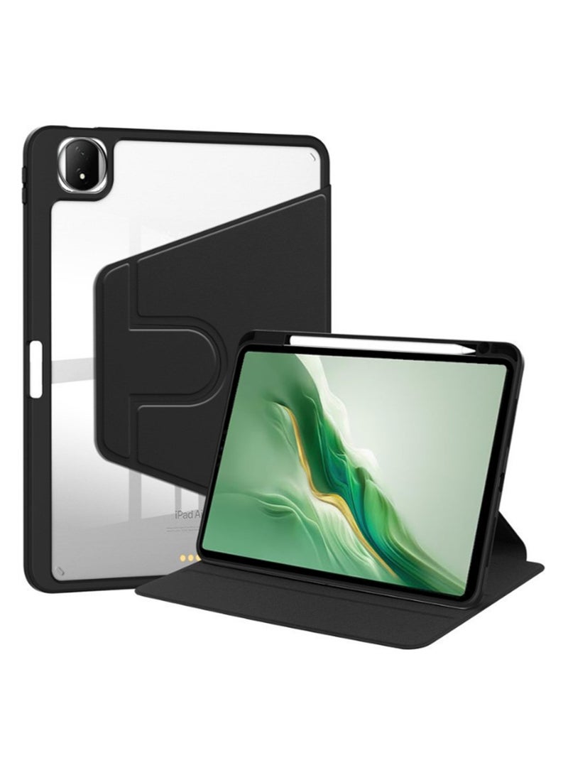 for Honor MagicPad 2 12.3 Inch Case Cover, Tablet Protective Case  , Acrylic 360 ° Rotating Design, Automatic Wake-up/sleep, Soft Leather，Black - Image 1