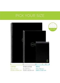 Rocketbook Smart Reusable Notebook Set Dot Grid Eco Friendly Notebook With 2 Pilot Frixion Pens And 2 Microfiber Cloths Included Midnight Blue Covers Executive 6" X 8.8” And Mini Size 3.5" X 5.5"  - Image 2