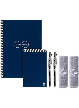 Smart Reusable Notebook Set Dot Grid Eco Friendly Notebook With 2 Pilot Frixion Pens And 2 Microfiber Cloths Included Midnight Blue Covers Executive 6" X 8.8” And Mini Size 3.5" X 5.5" - pzsku/Z69642346CD5256C22E4CZ/45/_/1722500997/55ef73bd-ecac-472c-9e6c-d64a8d5c703a