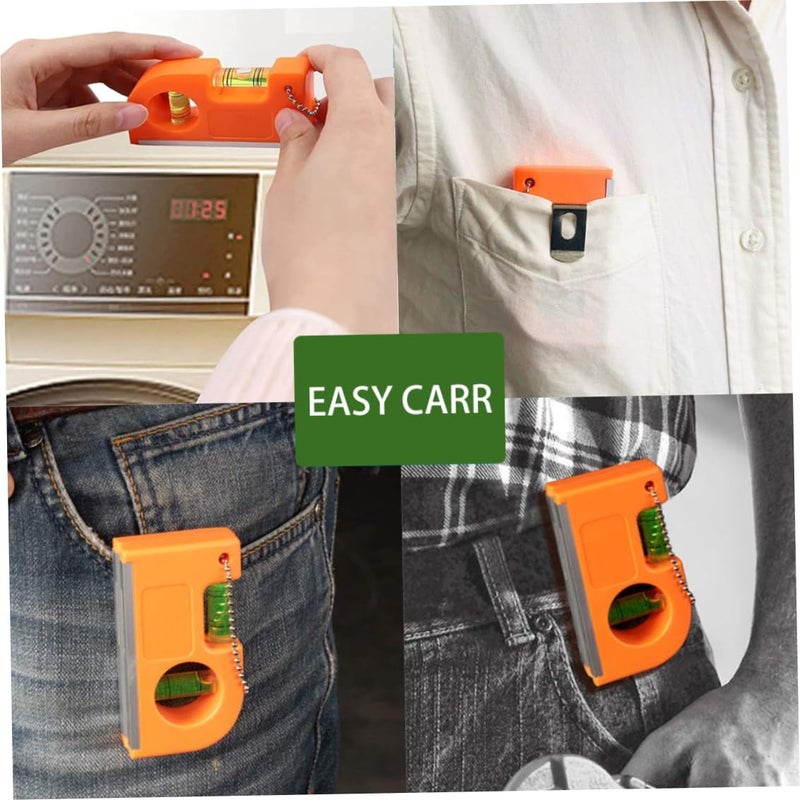 Spirit Level Tool Small Pocket Level with 2 Bubble Spirit Leveler Metal Keychain 3PCS - Image 3