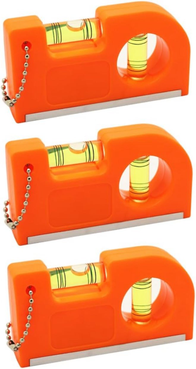 Spirit Level Tool Small Pocket Level with 2 Bubble Spirit Leveler Metal Keychain 3PCS - Image 1