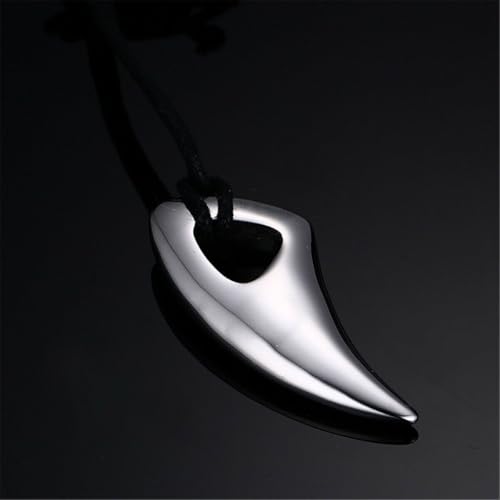 THE MEN THING SPIKE EDGE - Titanium Steel Pendant with Adjustable Leather Rope for Men & Boys,Silver - Image 3