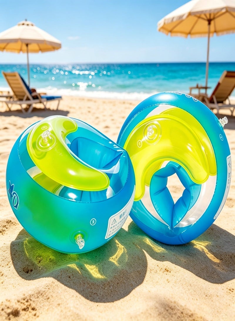 Kids Swimming Arm Floaties, Adjustable Anti-Flip Arm Bands for Children Aged 1-14, Durable & Safe PVC Water Wings for Pool, Beach, Swimming Lessons, Summer Water Fun  S (Blue) - Image 1