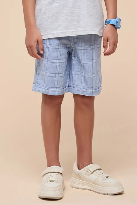 أر أند بي Plaid Shorts with Button Closure