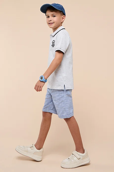 أر أند بي Plaid Shorts with Button Closure