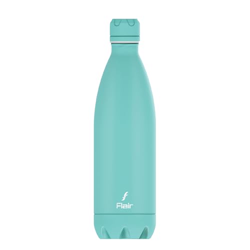 Flair Pastel Blue Double Wall Vacuum Insulated Stainless Steel Flask, 750ml, BIS Certified, Leak-Proof, BPA-Free, Rust-Free, 304 Stainless Steel, 24 Hrs Hot & Cold, School, Gym, Travel Water Bottle - Image 1