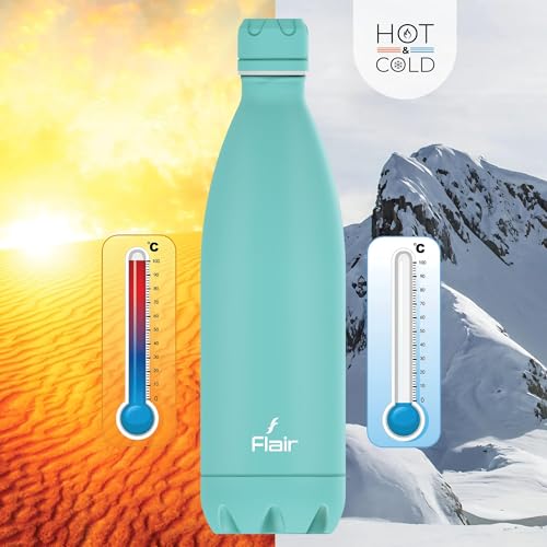 Flair Pastel Blue Double Wall Vacuum Insulated Stainless Steel Flask, 750ml, BIS Certified, Leak-Proof, BPA-Free, Rust-Free, 304 Stainless Steel, 24 Hrs Hot & Cold, School, Gym, Travel Water Bottle - Image 5