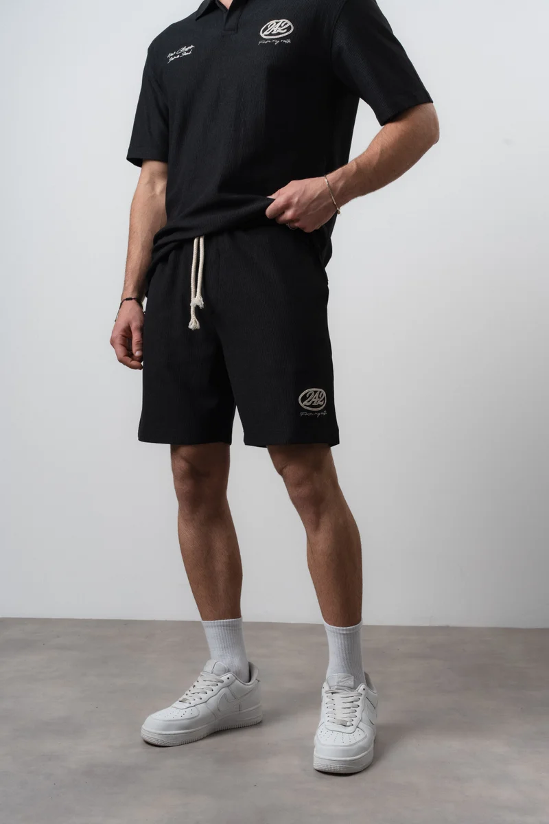 RESPIRE Men's 242 Embroidered Shorts Black
