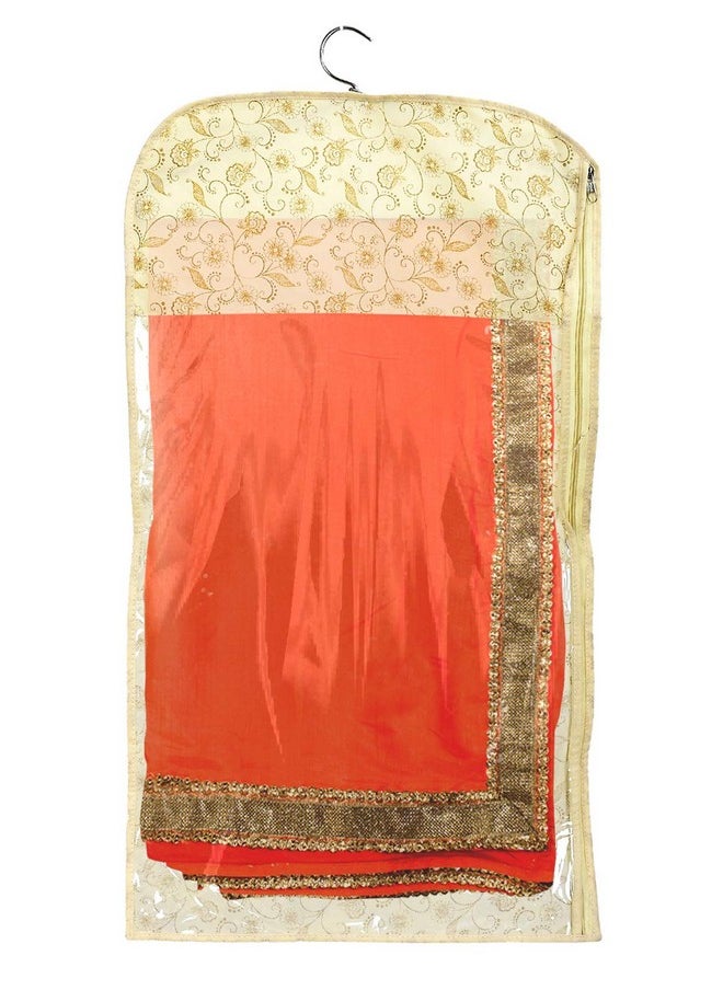 Kuber Industries Kuber Industries Metalic Print Waterproof Clothes Storage Bag Wardrobe Hanging Protective Cover Zipper Dust Cover Suitable for Wardrobe Storage and Travel (Gold)-Pack of 9-KUBMART15524  - Image 3