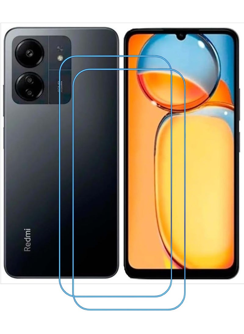 ACLIX 2 Pieces Antistatic ESD Dustproof Premium Quality High Definition Clear Tempered Glass Screen Protector Designed For Xiaomi Redmi 13C - Image 1