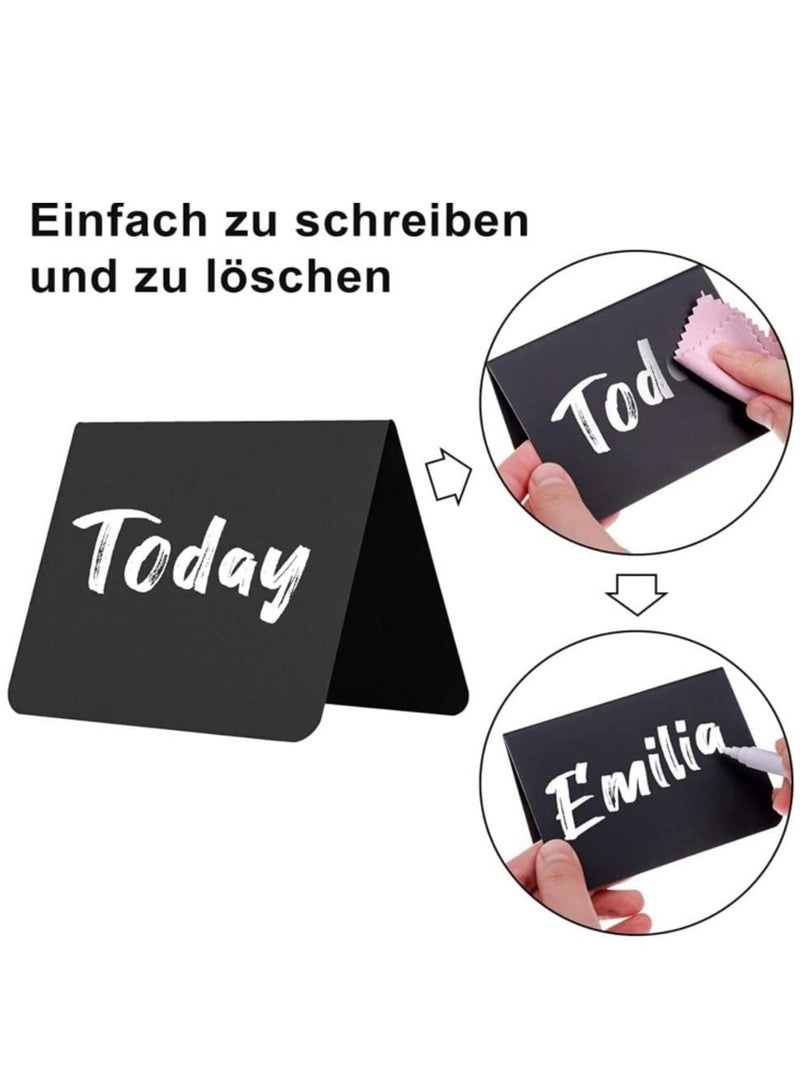 SYOSI Pack of 20 Chalkboards for Labelling, Price Tags for Buffet, Party, Place Card Names, Small Boards for Labelling, Mini Chalkboards Plastic with 2 White Pens - Image 2