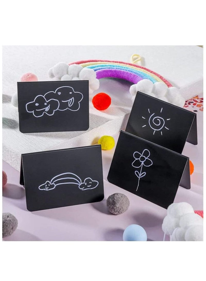 SYOSI Pack of 20 Chalkboards for Labelling, Price Tags for Buffet, Party, Place Card Names, Small Boards for Labelling, Mini Chalkboards Plastic with 2 White Pens - Image 5