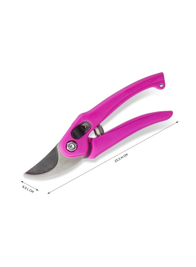 Generic 7.5 Inch Hand Pruner Cutter with Carbon Steel Blades – Garden Branch Trimmer for Home Use (Pink)  - Image 2