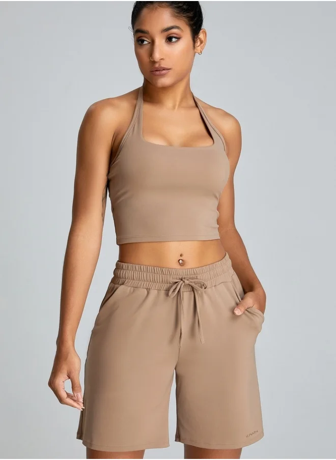 KAWN.YOGA Womens Mid Waist Workout Sport Yoga Shorts Loose Fit