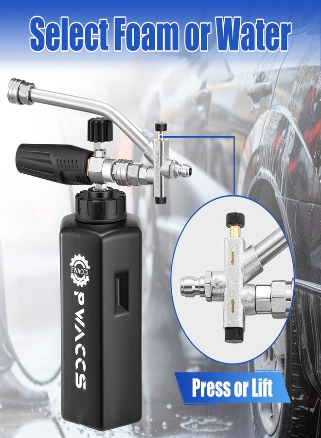 PWACCS Pressure Washer Foam Cannon Dual Connector Accessory, Power Washer Double Tip Attachment for Adjustable Foam Blaster, 1/4" Quick Connect Big Mouth Snow Foam Lance 1.5 L, 3600 PSI - Image 2