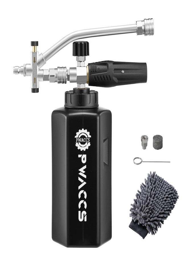 PWACCS Pressure Washer Foam Cannon Dual Connector Accessory, Power Washer Double Tip Attachment for Adjustable Foam Blaster, 1/4" Quick Connect Big Mouth Snow Foam Lance 1.5 L, 3600 PSI - Image 1