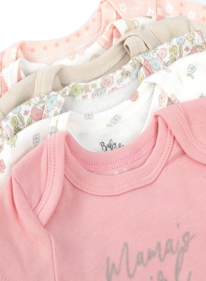 Baby Essentials Baby Girls Mama’s Girl & Floral 6 Piece Bodysuit Set (Mama’s Girl & Floral 6 Piece, 9 Months) - Image 2