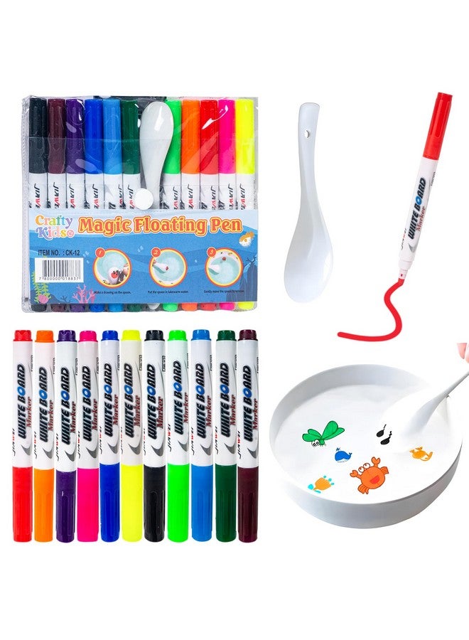 ويش كي مجموعة أقلام تلوين مائية سحرية من ويشكي، 11 قلمًا، أقلام تلوين مائية عائمة للأطفال، مجموعة رسم مائية مع ملعقة سيراميك، أقلام تلوين مائية للرسم، مناسبة للأعمار من 8 سنوات فما فوق (متعددة الألوان، عبوة من 11 قلمًا) - Image 1