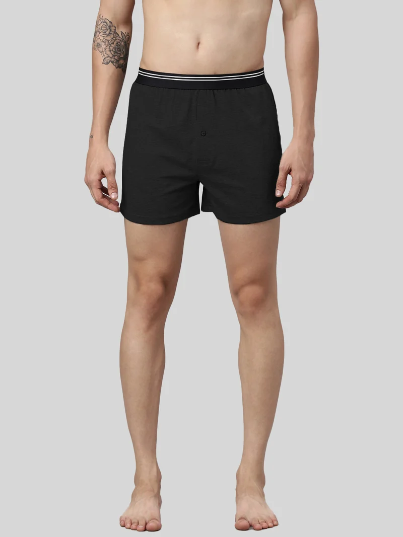 جوفن Men Solid Pure Cotton Boxers Pack Of 2