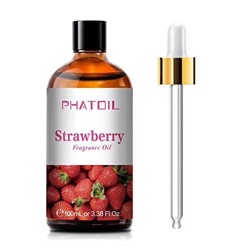 PHATOIL 3.38FL.OZ Strawberry Fragrance Oils for Aromatherapy, Essential Oils for Diffusers for Home, Perfect for Diffuser, Yoga, Skin Care, DIY Candle and Soap Making - 100ml - Image 1