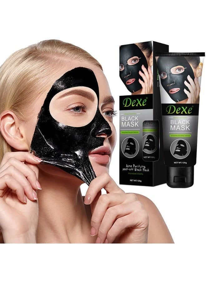 DEXE Detox Black Peel-Off Facial Mask 120g – Deep Cleansing Charcoal Face Mask | Blackhead & Pore Cleansing Mask | Removes Excess Oil & Impurities | Suitable for All Skin Types - Image 1