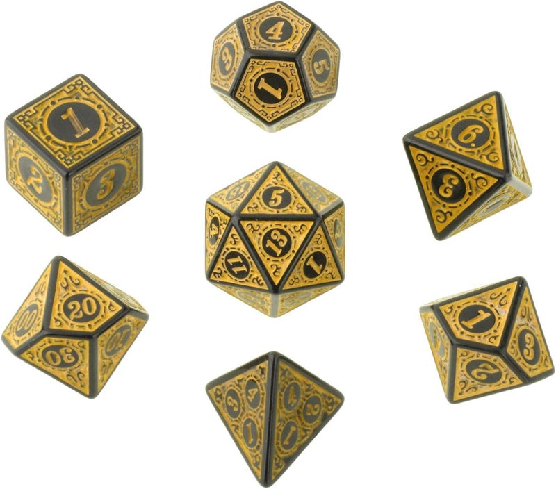 klarako 7 Pack DND Dice Sets, Polyhedral Dice Great for Role Playing Table Game - Yellow - Image 3