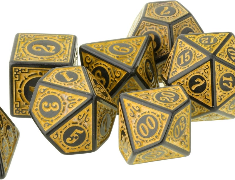 klarako 7 Pack DND Dice Sets, Polyhedral Dice Great for Role Playing Table Game - Yellow - Image 4