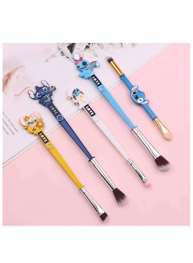 general 5 Piece Interstellar Theme Baby Stitch Makeup Brush Set Best Gift for Girls - Image 3