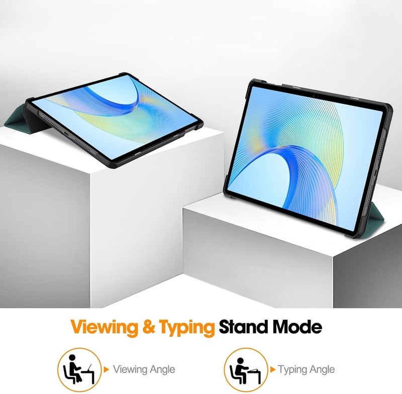Slim Stand Hard Back Shell Smart Cover Case for Honor Pad X8a, Auto Wake/Sleep Green - Image 3