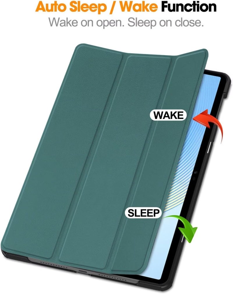 Slim Stand Hard Back Shell Smart Cover Case for Honor Pad X8a, Auto Wake/Sleep Green - Image 2
