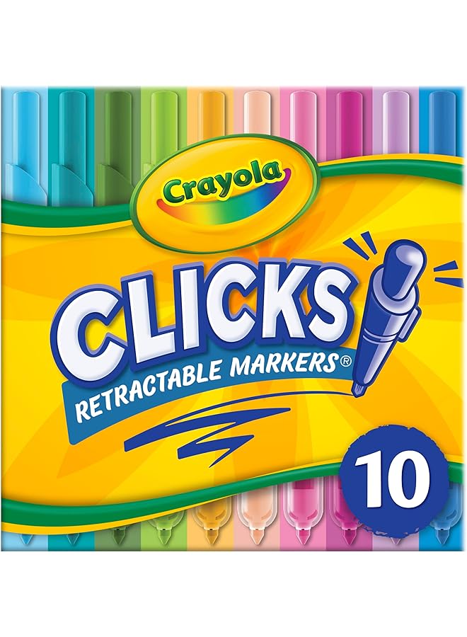 كرايولا أقلام تلوين قابلة للسحب وقابلة للغسل بألوان زاهية جريئة، 10 قطع - Image 4