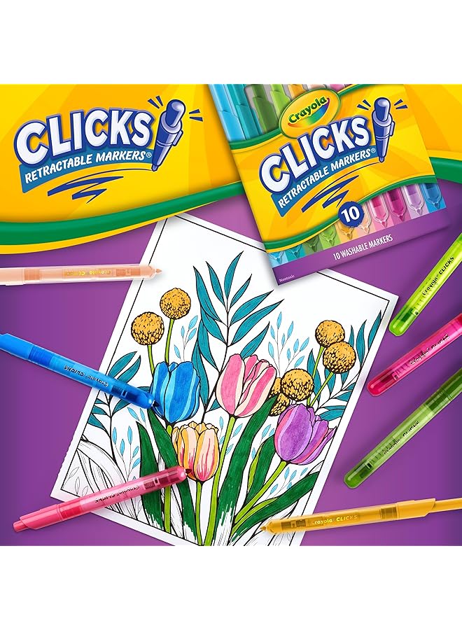 كرايولا أقلام تلوين قابلة للسحب وقابلة للغسل بألوان زاهية جريئة، 10 قطع - Image 5